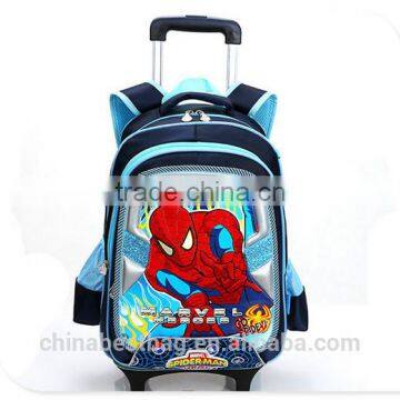 Spider-man Cartoon Trolley School Bag Kid Backpack For Boys