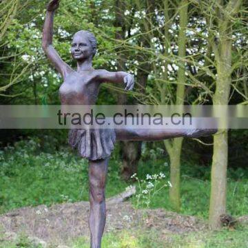 Bronze ballet slim girl sculpture