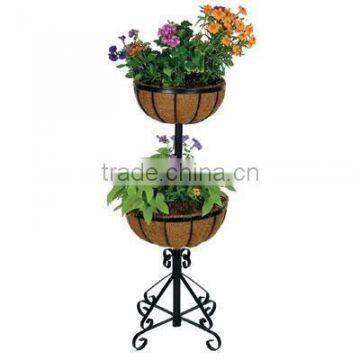 Two Tier Forge Planter with Coco Liners include Plant stand