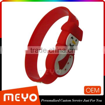 silicone christmas decoration usb flash drive bracelets