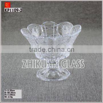 Glass Sugar Bowl with Stand Factory Glass Plate