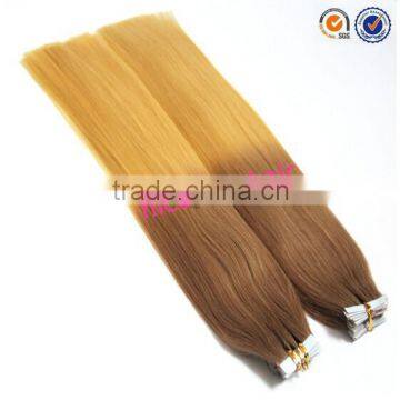Best Quality Double Drawn Wholesale Dip Dye Ombre Remy Tape Hair Extension photo-2