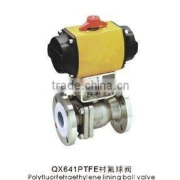 Pneumatic SS304 Lined Daikin Ball Valve