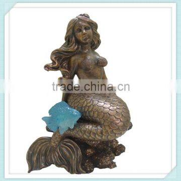 Designed Home Decorative Polyresin Led Mermaid Figurine