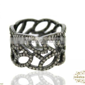 Sterling Silver Diamond Ring, Diamond Jewelry, Victorian Ring, Fashionable Jewelry, Latest Trendy Ring, Silver Jewelry