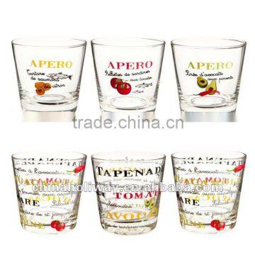 Set of 6pcs Appetizer tapas glass dishes with decal