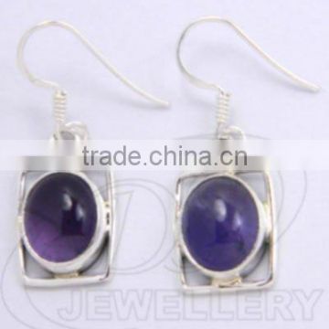 Ready stock 925 Silver earrings sterling silver earrings Amethyst