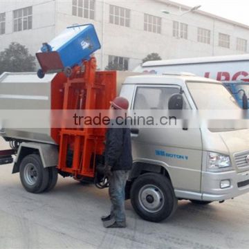 1t Garbage Truck, 1 ton bucket side lifter garbage truck,2 m3 hydraulic lifter garbage truck