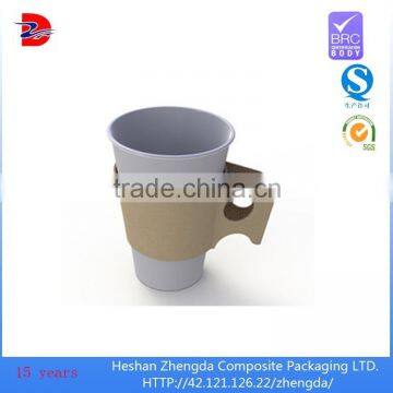 custom kraft paper plastic moisture proof coffee paper cup with handles