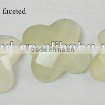 Natural stone new jade four leaf clover cabochon faceted jewelry beads