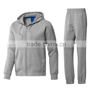 Training Suit/Tracksuit/Jogging Suit made of 100% Cotton Fleece in Heather Grey colors