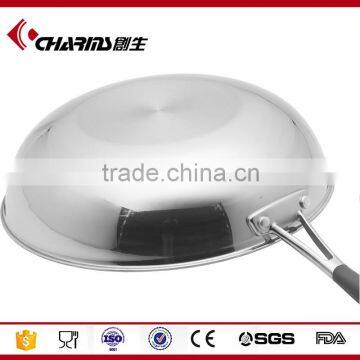 Kitchen Ware Eco-Friendly Stainless Steel Saute Wok Non Stick Frying Pan