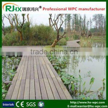 Composite decking for exterior wood plastic composite flooring