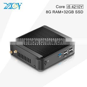 XCY Mini Computer With USB3.0 mini linux embedded pc car pc X30-4210Y I5, 1*LAN,VGA,Video School, shop