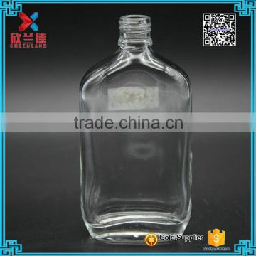 hot sale flat empty mini fancy glass liquor bottle 50ml