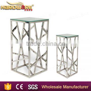 Glass Top Stainless Steel Frame Events Use Wedding Center Table Supplier's Choice photo-2