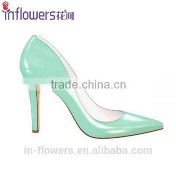 Light Blue Patent Leather Ladies High Heel Dress Shoes photo-6