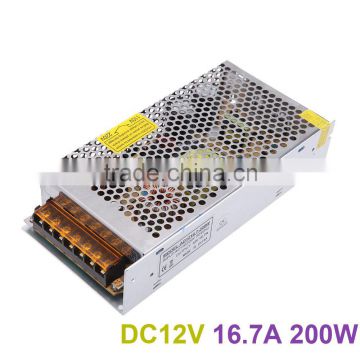 16.7A 200W Voltage Transformer Dimmable LED Driver Switch Power Supply AC 110V/220V to DC 12V for Led Strip