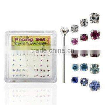 925 sterling silver nose studs-"Bend it yourself"