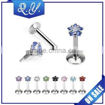 CZ Pentagram Jewelry Big Zircon Lip Piercing Jewelry with Cheap Price