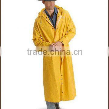 Long Yellow Folding Horse Riding Raincoat in bag