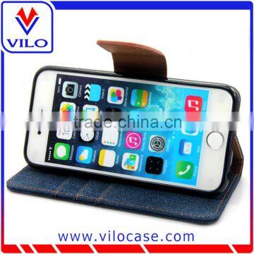 High Quality Jean Cloth Leather Case for IPhone 6S, Flip Stand Phone Cover for IPhone 6s photo-2