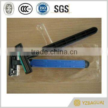 double blades white plastic shaving razor