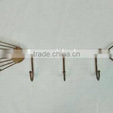Rustic garden decorative metal besom hooks