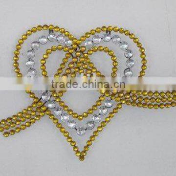 100691EA-- Crystal and Iron Double Heart