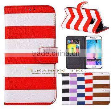 Hot New Products for 2015, Fancy Color Strip Wallet Leather Case for Samsung Galaxy s6 Edge, photo-4