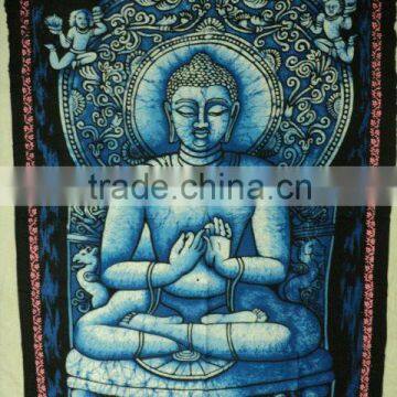 blue buddha batik wall hangings