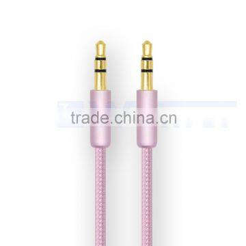 Slim Flexible Gold Plated 3.5mm Audio Cable for Car Aux Stereo Cable