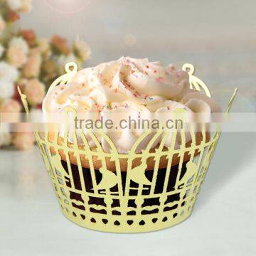 birdcage cupcake wrapper laser cut decoration with good quality