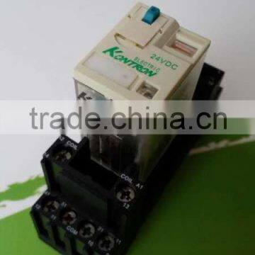 kontron 4 contact 5A with led lamp and push button general purpose relay