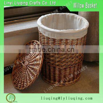 willow laundry basket with lid and lining