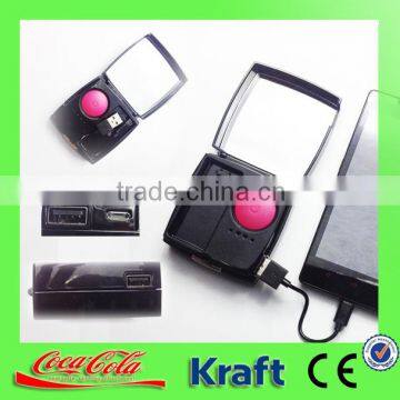 power bank charger with charging cable and mirror