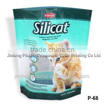 stand up cat litter bag with clear window