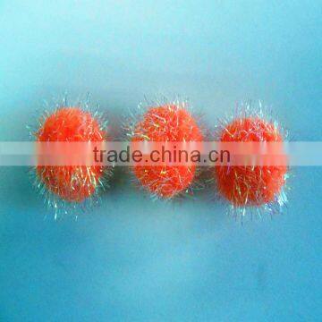 Christmas Decoration 1" Orange Glitter Pom poms