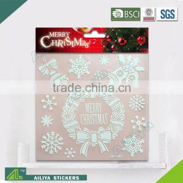 BSCI factory audit Christmas 3D Eco-friendly decorative removable fluorescent vinyl