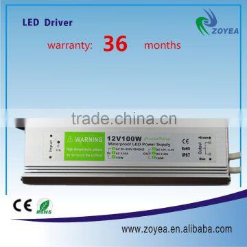 100w 12V ip67 waterproof LED driver for led light