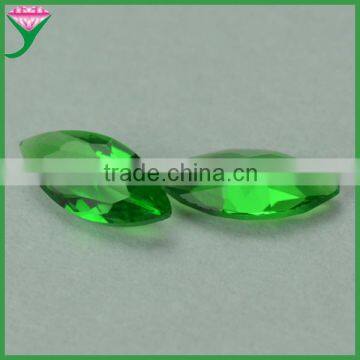 machine cut marquise shaped green clear crystal glass gem stones