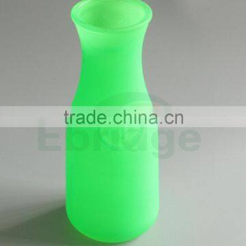 green colored glass vase