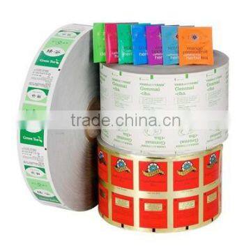 zipper top foil bag tea packing film roll