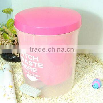 eco friendly trash can, double wall plastic trash can with pedal