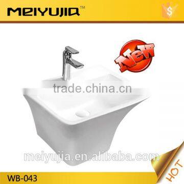 New square china sanitary ware wall hung basin