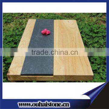 Slate Wood Cheese Board Wood Plate Wood Serving Board photo-3