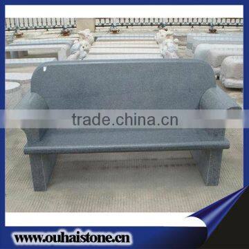 Fashionable Polished Granite Long Chair Grey Stone Bench For Road Side