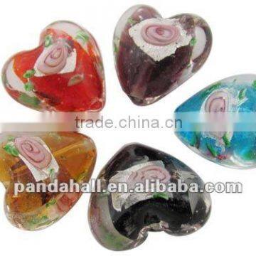 Handmade Silver Foil Glass Beads, Buy Murano Charms(FOIL-Y004-M)