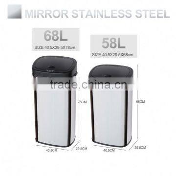 8 10 13 Gallon Infrared Touchless Dustbin Stainless Steel Waste Bin Food Waste Bins SD-007 photo-3