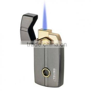 Unique design windproof metal lighter with transparent round mirrow